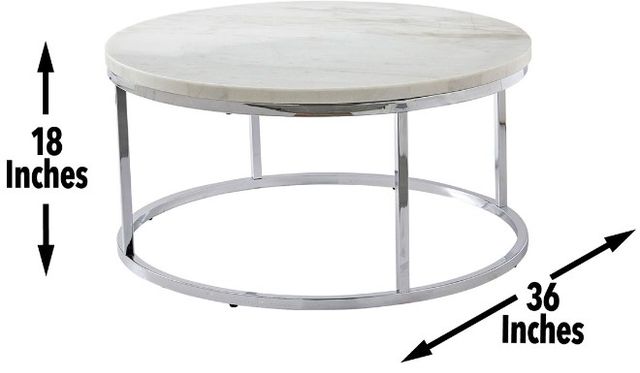Steve Silver Co. Echo 3-Piece Marble Top Occasional Table Set with Chrome Base -2