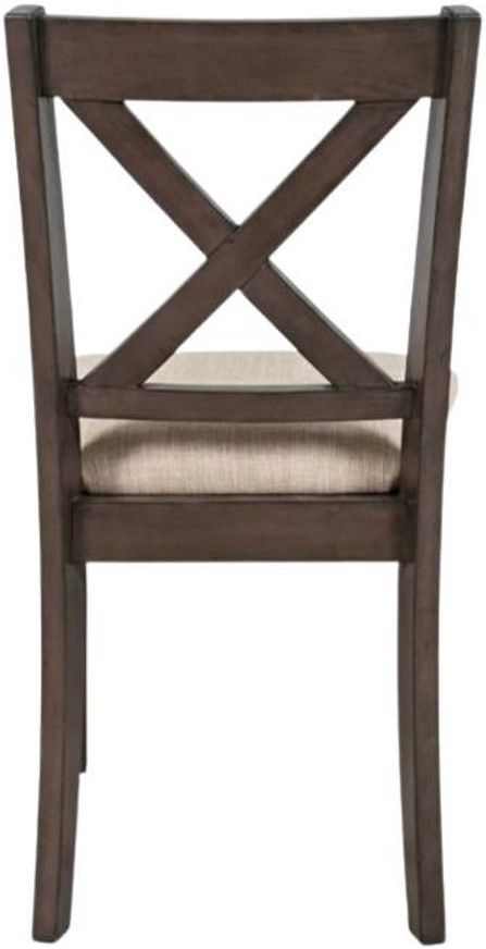 Jofran Inc. Hobson Beige/Gray X-Back Side Chair-3