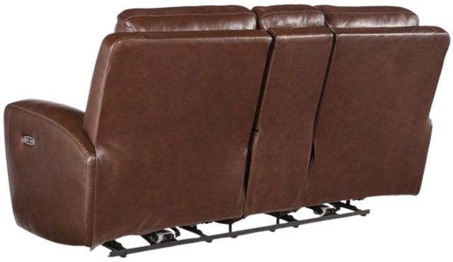 Signature Design by Ashley® Momentum Moves Mahogany Power Reclining Loveseat with Console and Adjustable Headrest-2