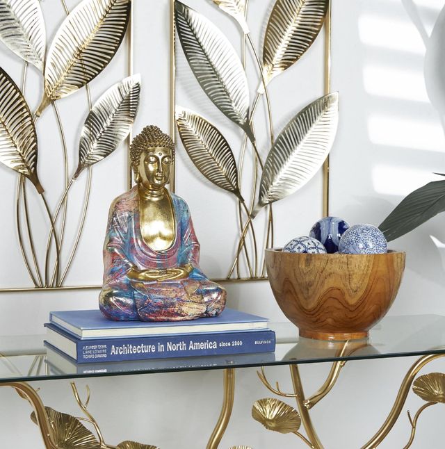 Deco Marche Multi-Colored 12" Buddha Sculpture-4