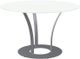 Amisco Customizable Dalia XL White Glass Round Table with Metal Turnip Base-0