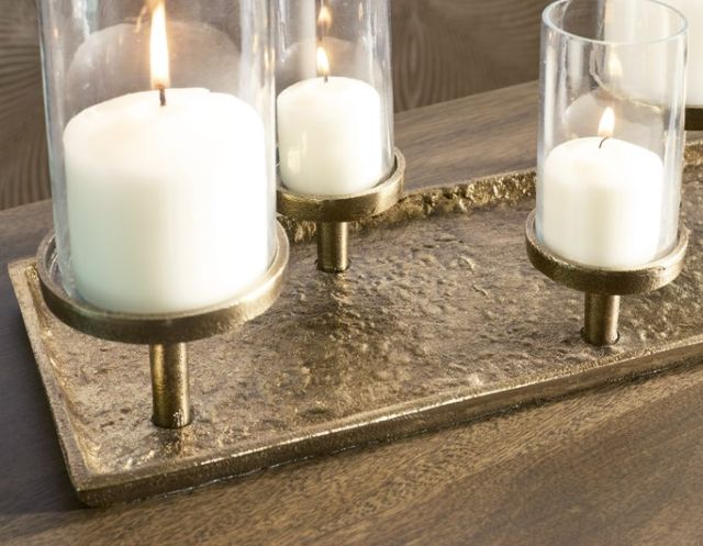 Signature Design by Ashley® Wallmond Antique Brass Candle Holder-2