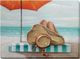 Classy Living Adventurous Seaside Serenity Under Orange Umbrella Wall Art-0