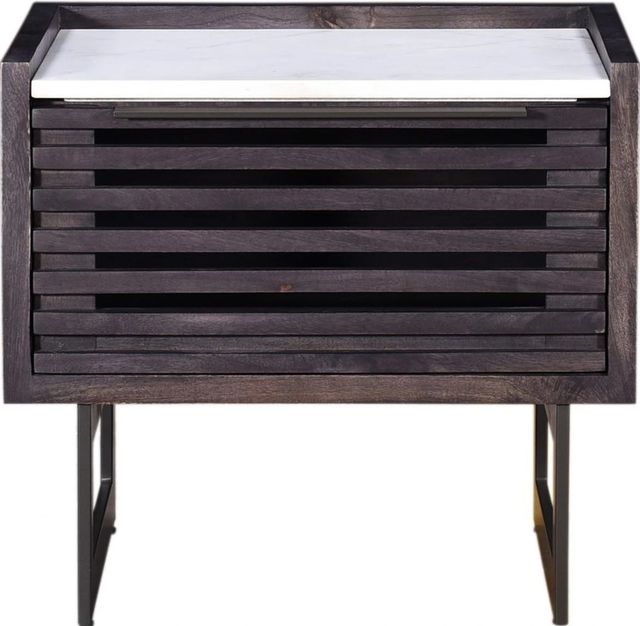 Moe's Home Collection Paloma Black Nightstand with White Marble Top-2