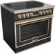 Fulgor Milano® Evoque 400 Series 36” Glossy Black Pro Style Induction Range with Brushed Brass Trim-0