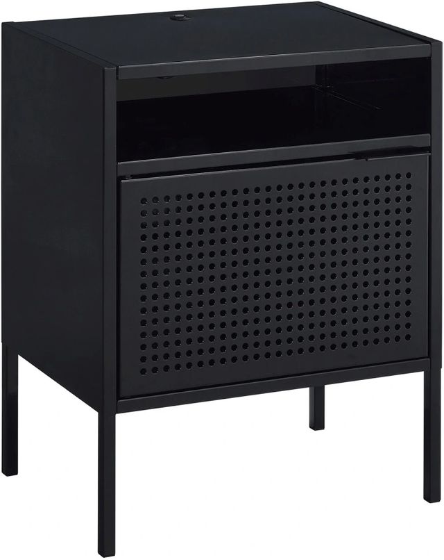 Elements International Ember Black Nightstand-0