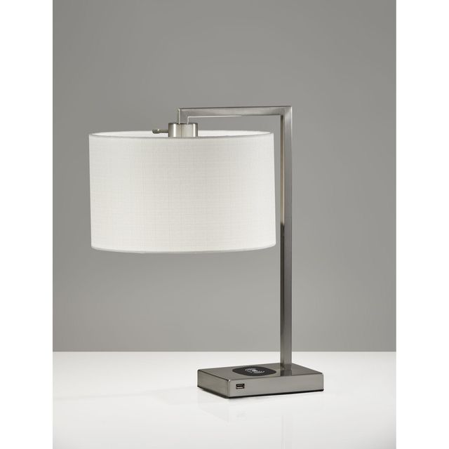 Adesso® Austin Brushed Steel AdessoCharge Table Lamp-1