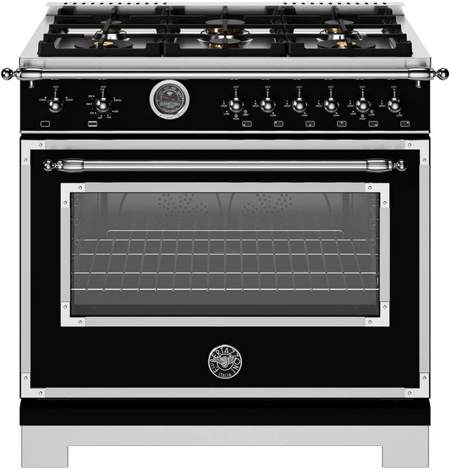 Bertazzoni Heritage Series 36" Nero Matt Pro Style Gas Range-0