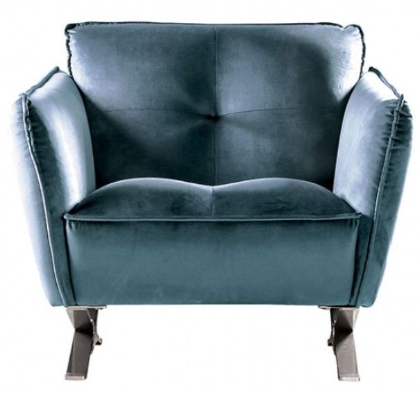 Furniture of America® Civellutino Chrome/Teal Accent Chair-1