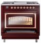 Ilve® Nostalgie II Noblesse 36'' Burgundy Pro Style Dual Fuel Range with Copper Trim-3