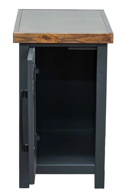 Legends Home Essex Whiskey Chairside Table with Seal Skin Base-1