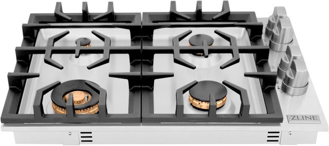 ZLINE 30" Stainless Steel Gas Cooktop with 4 Brass Burners-1