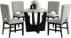 Elements International Oregon 5-Piece Glass Top Dining Set with Black Base-0