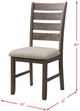 Elements International Jax 7-Piece Cherry/Cream Ladder Back Upholstered Dining Table Set-4