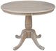 John Thomas Furniture® Dining Essentials Taupe Gray 36" Round Dining Table with Taupe Gray Traditional Pedestal Base-0