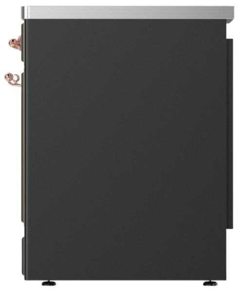 Ilve® Majestic III 30" Graphite Matte Pro Style Induction Range with Solid Door and Copper Trim-2