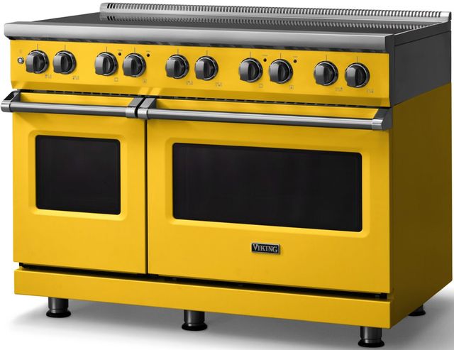 Viking® 5 Series 48" Daffodil Pro Style Induction Range with Polished Chrome Trim-2