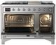 Ilve® Majestic III 48" Stainless Steel Pro Style Dual Fuel Natural Gas Range with Griddle and Chrome Trim-1