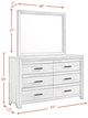 Elements International Ellen White Dresser and Mirror Set-3