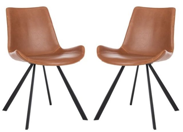 Safavieh Terra 2-Piece Black/Cognac Dining Side Chair Set-0