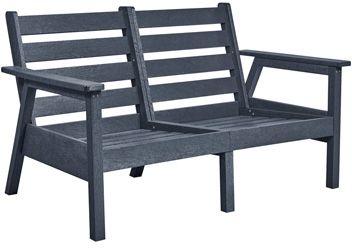 C R Plastics Tofino Slate Grey Loveseat-0