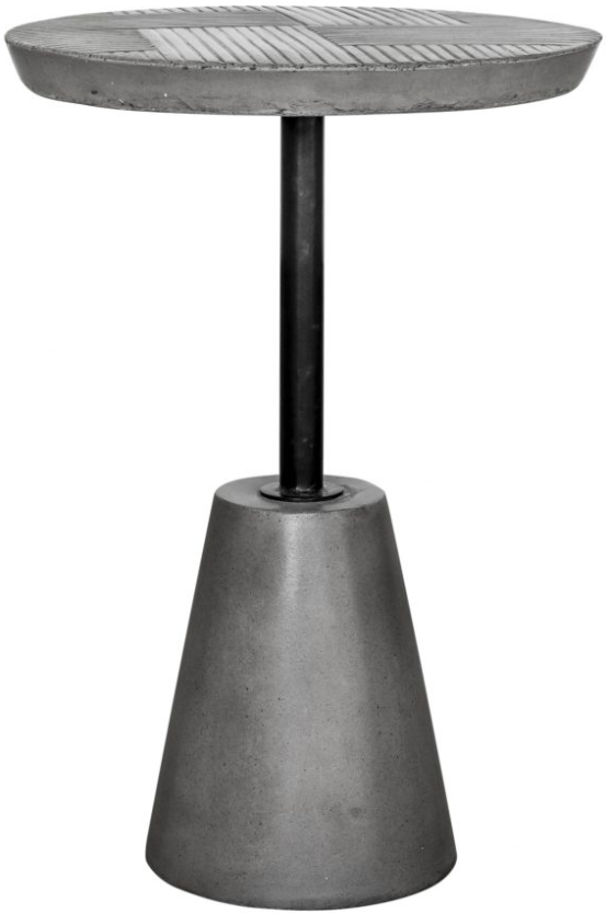 Moe's Home Collection Foundation Dark Grey Concrete Outdoor Accent Table with Black Metal Post-0