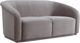 TOV Furniture Yara Pleated Grey Velvet Loveseat-2