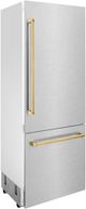 ZLINE Autograph Edition 30" 16.1 Cu. Ft. Satin Stainless Steel Built-In Bottom Freezer Refrigerator-2