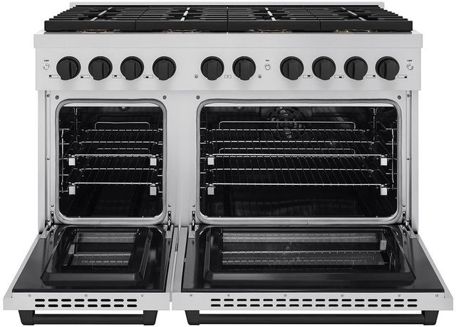 ZLINE Autograph Edition Paramount Series 48" Stainless Steel Pro Style Dual Fuel Range with Matte Black Accents -1