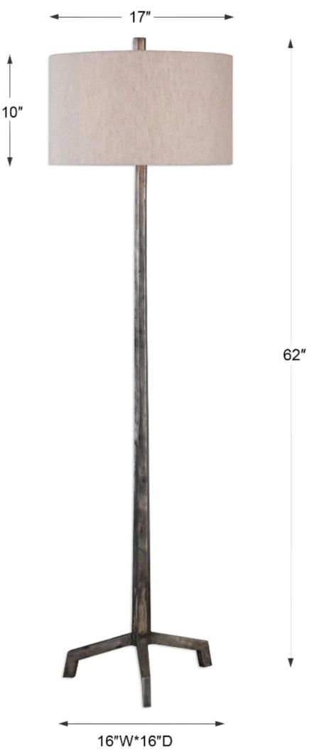 Uttermost® Ivor Raw Steel Floor Lamp-2