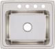Elkay Lustertone® Classic Lustrous Satin 22" x 19-1/2" x 10-1/8" 4-Hole Single Bowl Drop-In Sink-1