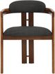 Armen Living Jazmin 2-Piece Charcoal/Walnut Dining Arm Chair Set-4