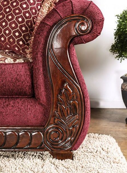 Furniture of America® Tabitha Wine Loveseat-3