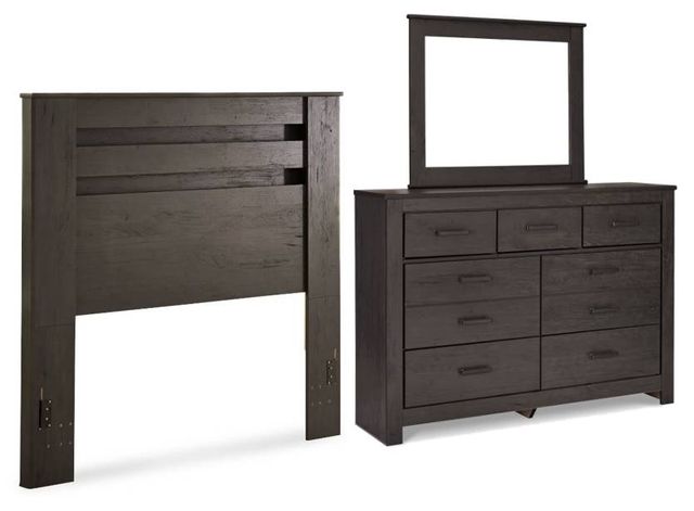 Signature Design by Ashley® Brinxton 3-Piece Charcoal Queen/Full Panel Headboard Bedroom Set-0