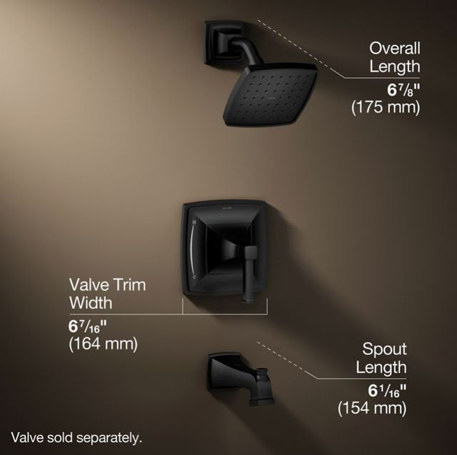 KOHLER® Riff® Rite-Temp® Matte Black 2.5 GPM Bath and Shower Trim Kit-2