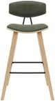 Armen Living Fox 2-Piece Oak/Vintage Green Barstool Set-2