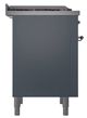 Ilve® Nostalgie II Noblesse 36'' Blue Gray Pro Style Dual Fuel Range with Copper Trim-2