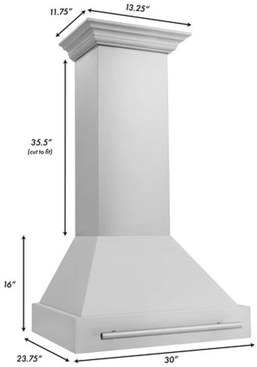 ZLINE 30" Stainless Steel Wall Mounted Range Hood with Handle-2