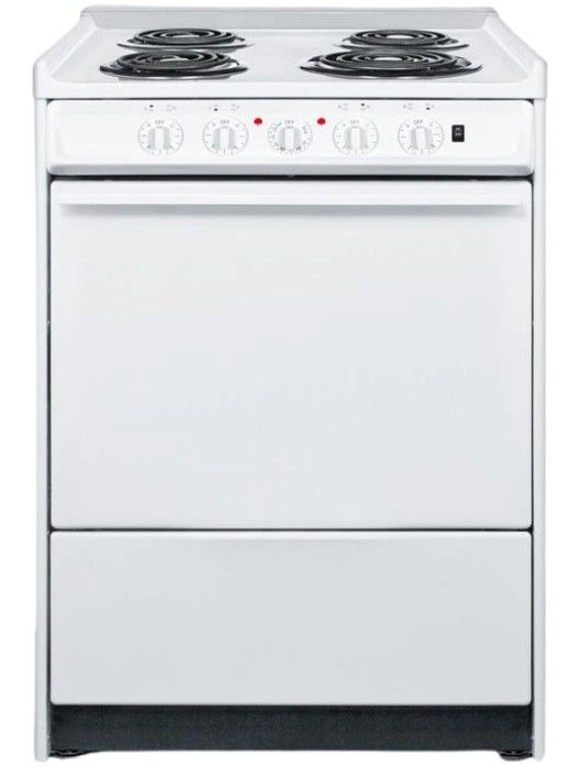 Summit® 24" White Slide-In Electric Range-0