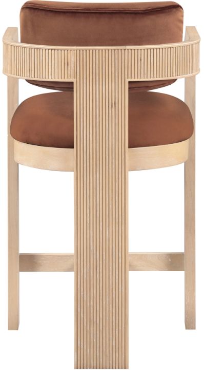 Meridian Furniture Sacha Cognac/Natural Upholstered Counter Stool-3