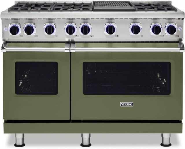 Viking® 7 Series 48" Cypress Green Pro Style Liquid Propane Range with 12" Reversible Griddle-0