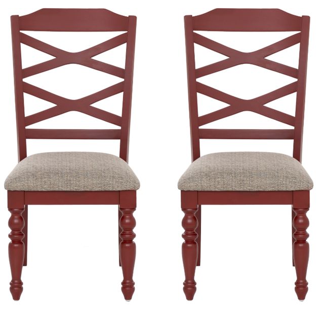 Powell® Trimble 2-Piece Beige/Red Dining Side Chair Set-3