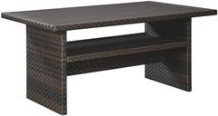 Signature Design by Ashley® Easy Isle Beige/Dark Brown Outdoor Aluminum/Wicker Multi-Use Table