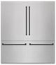 ZLINE Autograph Edition 72" 39.6 Cu. Ft. Satin Stainless Steel Built-In French Door Refrigerator with Graphite Gray Interior and Matte Black Accents-0