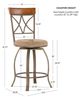 Powell® Hamilton Bronze/Matte Pewter Swivel Counter Stool-2