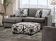 Furniture of America® Brentwood Black/Brown/White Ottoman-1