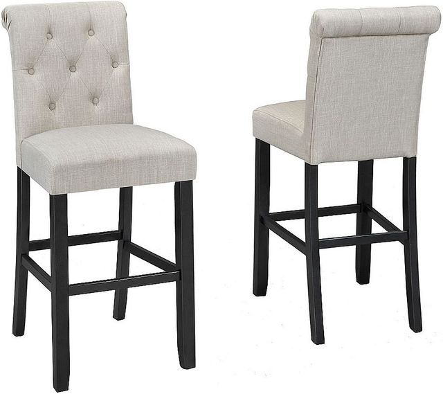 Brassex Inc. Tinga 2-Piece Beige/Black 29'' Bar Stool Set-2