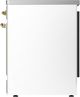 Ilve® Majestic III 30" White Pro Style Induction Range with Triple Glass Door and Brass Trim-3