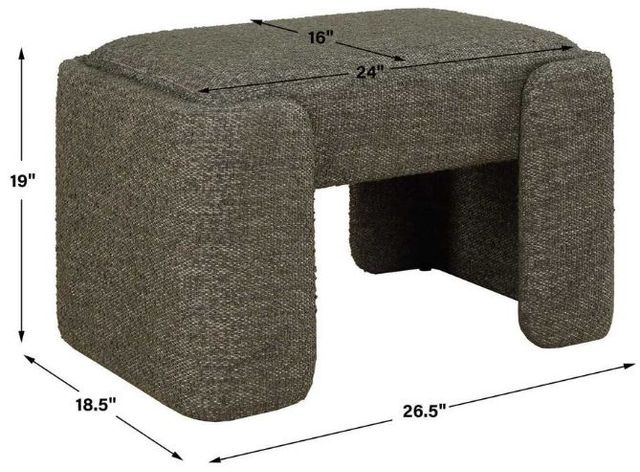 Uttermost® Angus Kale Green Boucle Small Bench-3