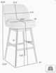 Armen Living Sadie Ancient Stone/Weathered Wood Swivel Counter Stool-2